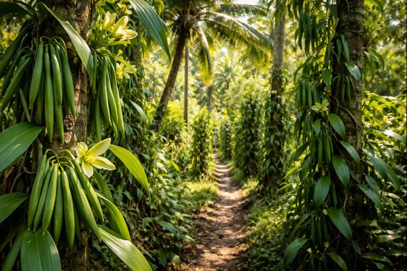 sur quoi pousse la vanille